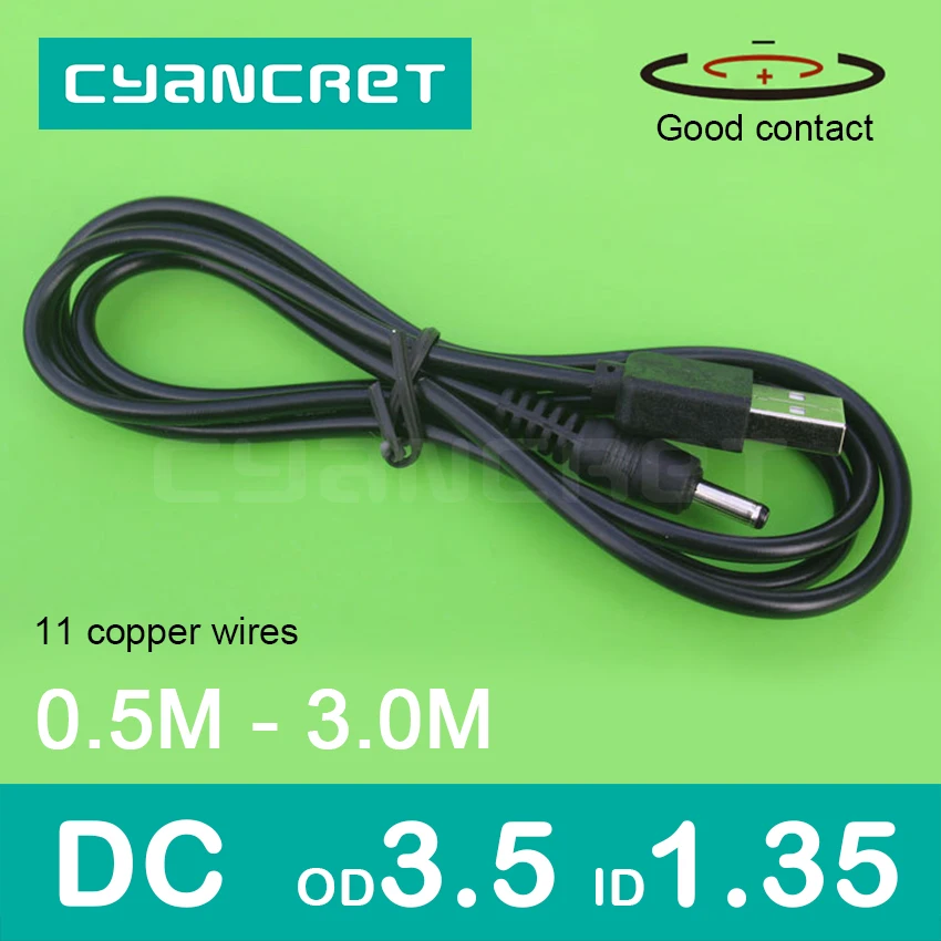 Кабель питания USB к DC 3 5x1 35 мм 1A Поддержка 5V 9V или 12V зарядное устройство адаптер