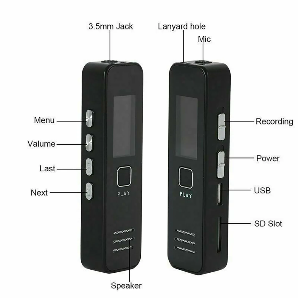 

Digital Voice Recorders Noise Reduction WAV Record USB Dictaphone Long Distance Audio Recording MP3 Player Sound Recorder