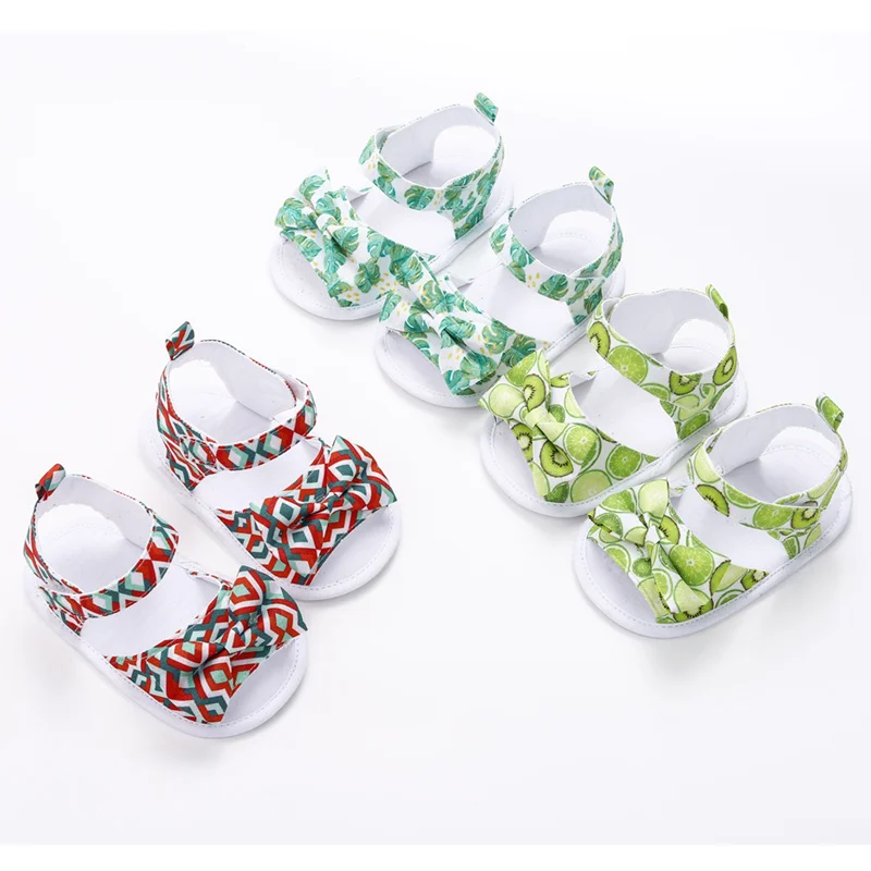 [simfamily] 100%Cotton Sandals Newborn Baby Shoes Summer Soft Style Boy Girl Cute Cartoon Printed Sole | Мать и ребенок