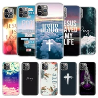 god jesus pray cover phone case for iphone 13 12 11 pro 7 6 x 8 6s plus xs max xr mini se 5s coque shell capa fundas fall
