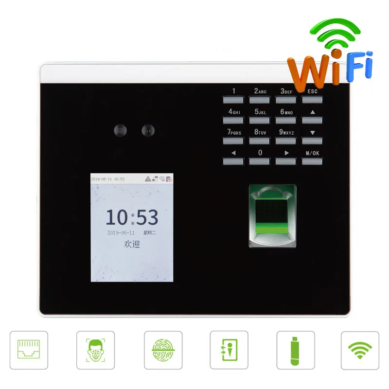 

ZK Biometric Dynamic Facial Recognition Thermal TCP/IP WIFI Face Fingerprint Employee Time Attendance System Door Access Control