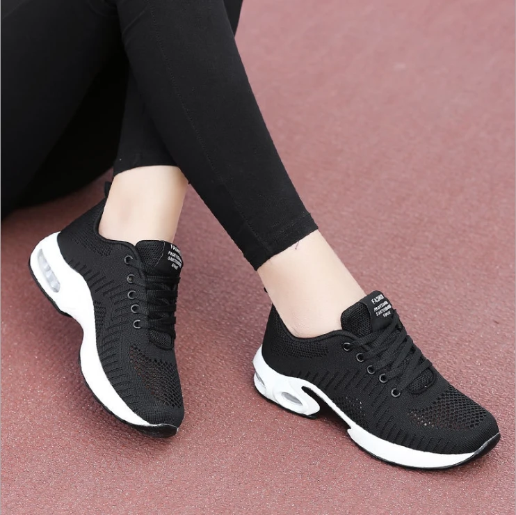 

Fashion Women Sneakers Purple Red Spring Black Women Shoes Mesh Breathable Trainers Casual Shoes Knitted Platform Tenis Feminino