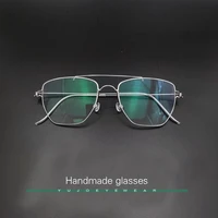 handmade double bridge eyeglass square prescription anti short sighted mirror glasses super classic stylelarge frame design