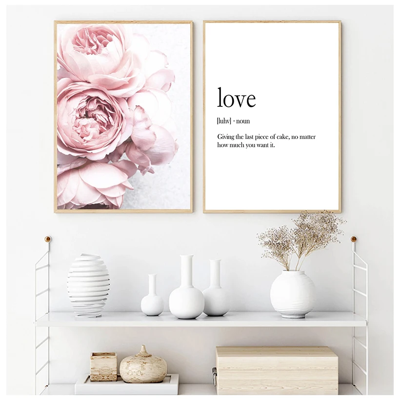 Постер и печать пионов в скандинавском стиле настенное искусство с пионами