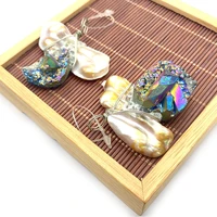 natural stone pendant baroque pearl color shining stone winding irregular shape art pendant necklace jewelry accessories