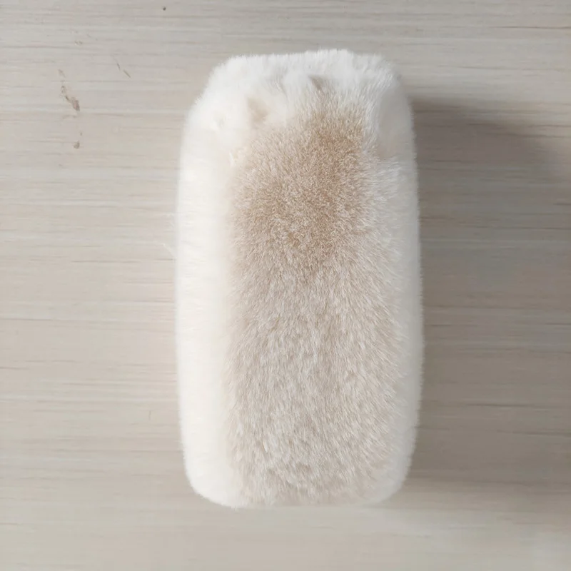 Женский зимний теплый однотонный флисовый шарф из искусственного кроличьего