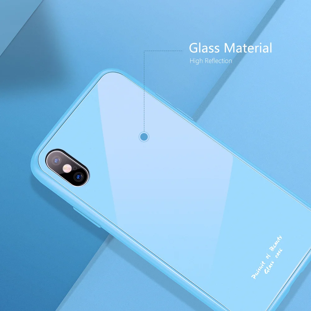 KISSCASE Гладкий стеклянный чехол для телефона Macaron iPhone 11 Pro Max XR XS X с мягкими краями 7 8