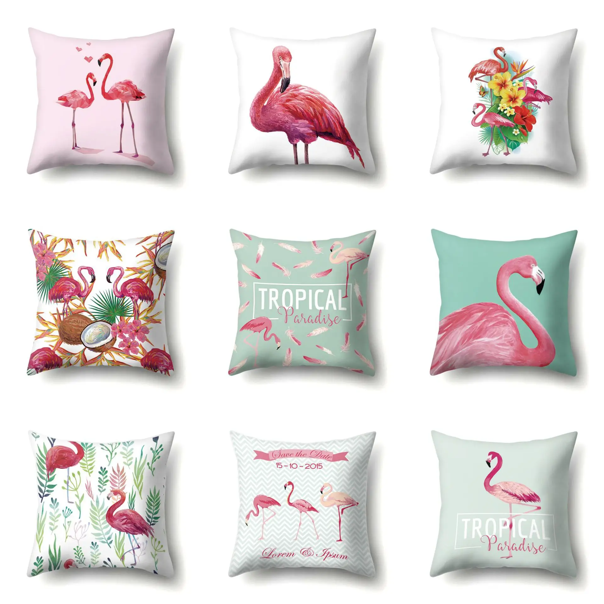 

Flamingo Print Pillowcase Smooth Throw Pillow Cover Decorative Cushion Case For Sofa Car Modern Home Textile Products 45*45cm