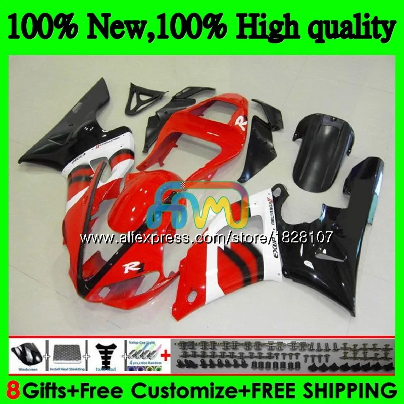 

Body Kit For YAMAHA YZF 1000 YZF R 1 YZF-1000 YZFR1 00 Red black hot 01 121BS.10 YZF R1 1000CC YZF1000 YZF-R1 2000 2001 Fairings