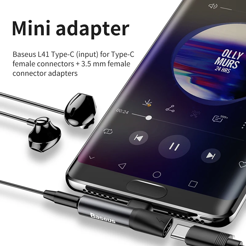 Baseus 2 в 1 Usb Type C конвертер 3 5 мм Aux Jack аудио адаптер для Xiaomi Mi9 Huawei Mate 20 P30 Pro USB