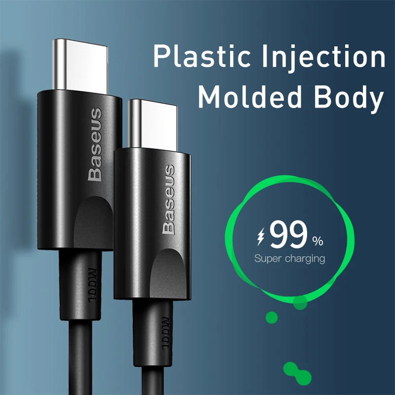 USB кабель Baseus 100 Вт Type C для быстрой зарядки MacBook Pro Кабель Type-C Samsung S20 S10 Huawei P40 |