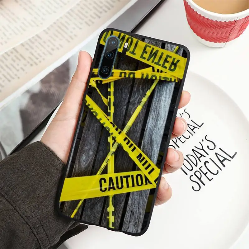 

Yellow Warning Caution Phone Case For Huawei P9 P10 P20 P30 Pro Lite smart Mate 10 Lite 20 Y5 Y6 Y7 2018 2019