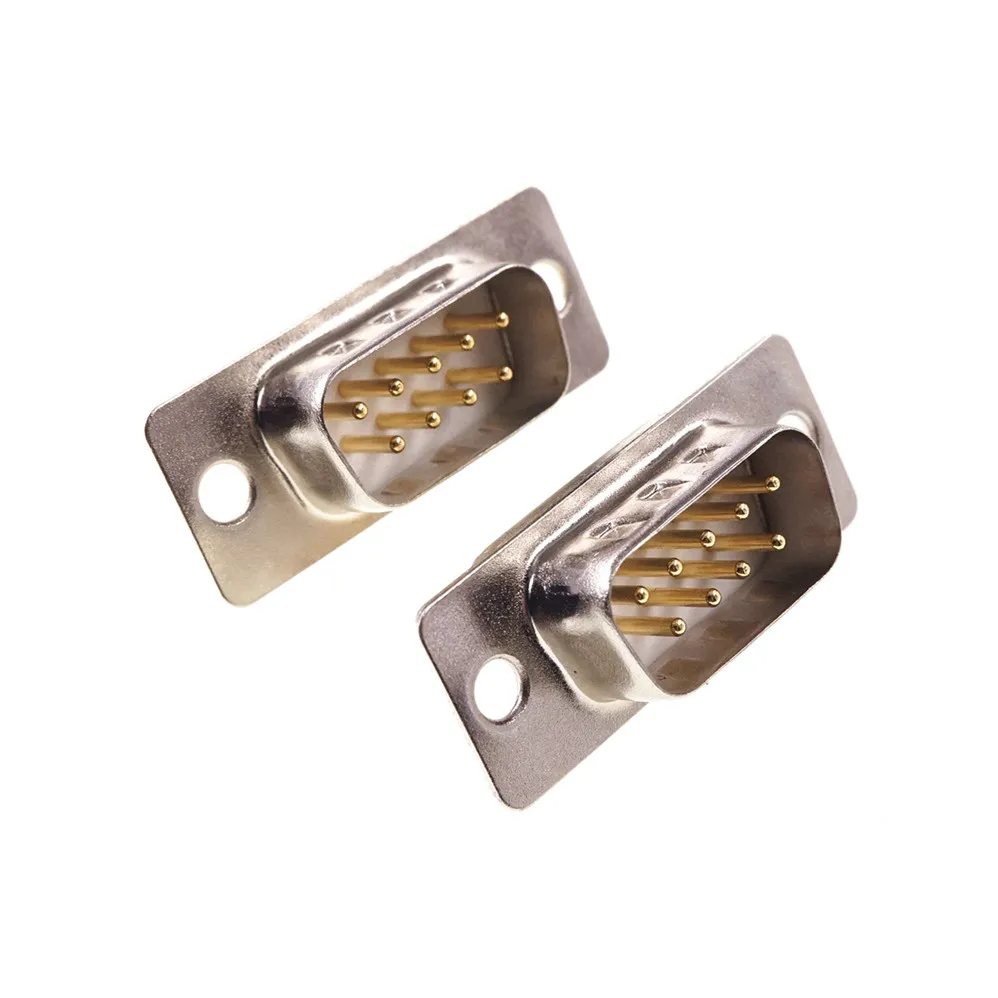 20Pcs D-SUB 9 Position Connector DB9 Plug Male Pins Solder Wire Adapter Series Port Pin Gold Plate Machined High End | Обустройство