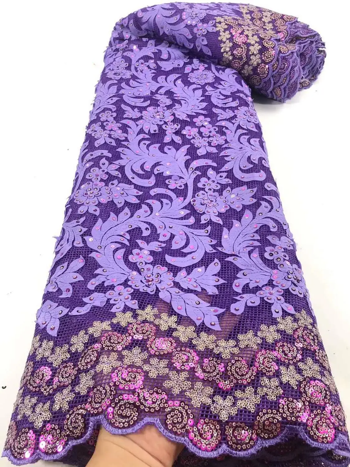 Новый блесток ткань 2020 новый вышивка ФРАНЦУЗСКИЙ сетки Тюль Нигерия кружева