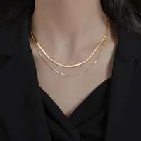 women neck chain gold color choker necklace on the neck double layer pendant jewelry 2021 chocker collar for girl checker