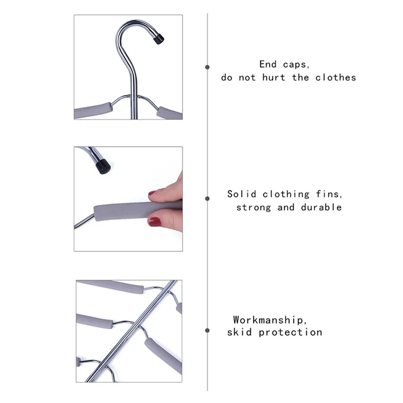 1PC Multilayer Fish Bone Shape Stainless Steel Clothing Storage Racks Clothes Hanger Holder Wardrobe Laundry Drying Rack | Дом и сад