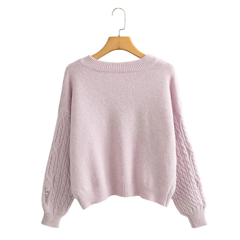 

Women Elegant Autumn Oversized Sweater Long Sleeve V-neck Knitted Pullover Female Jumper Cashmere New