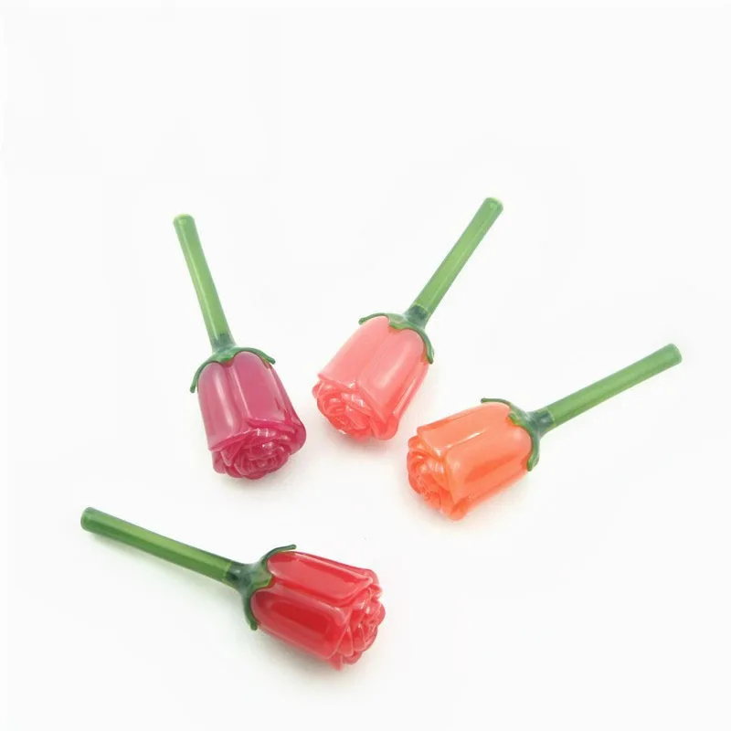 50 шт. пустые тюбики для блеска губ разноцветные губной помады с цветком розы