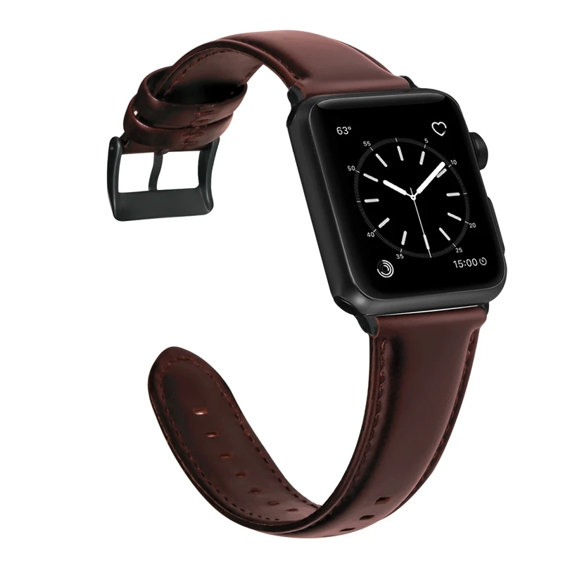 Винтажный ремешок из воловьей кожи для Apple Watch 44 мм 40 мм 42 мм 38 мм браслет iwatch 5 4 3 2 1 браслет с текстурой Crazy Horse