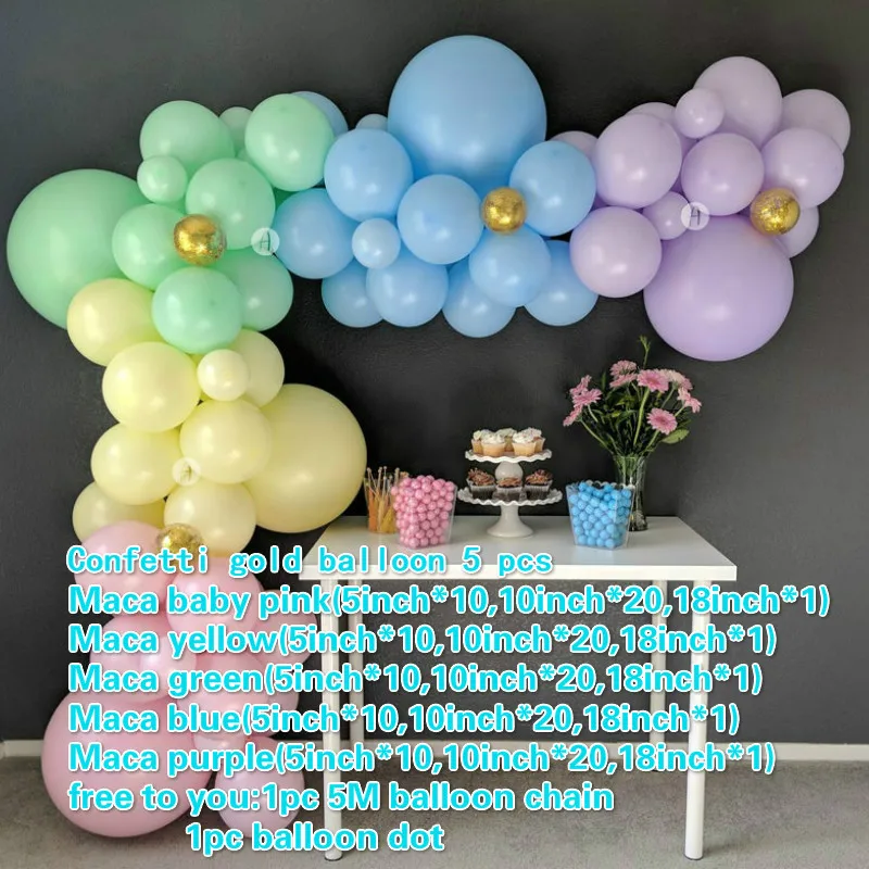 161pcs 161 шт пастельные воздушные шары гирлянда Радуга DIY набор Макарон конфеты цвет Дети День рождения воздушные шары дома свадьба Вечеринка декоративные воздушные шары - Цвет: 161pcs