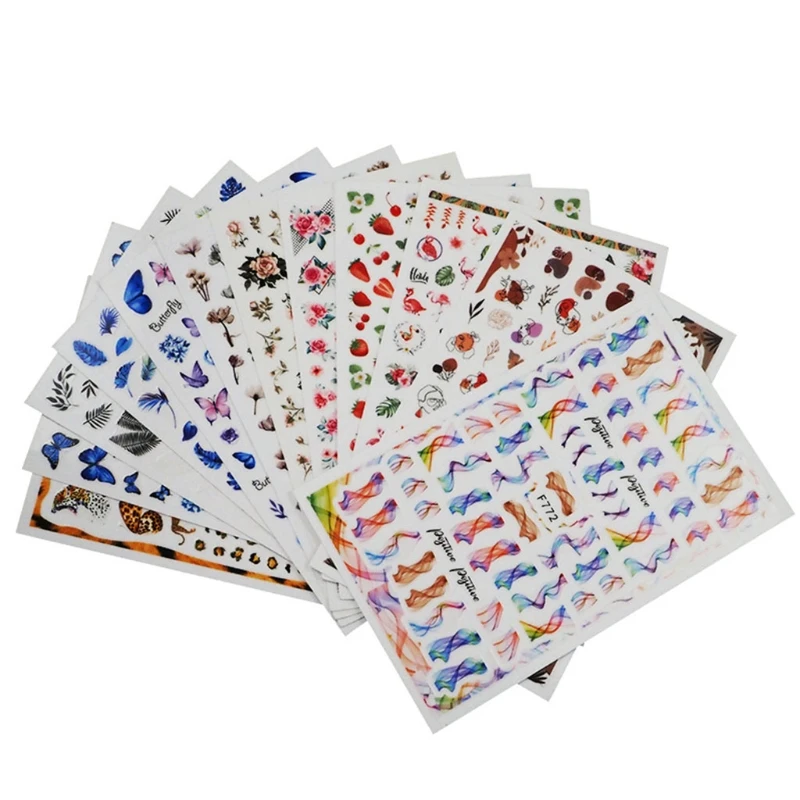 

3D Colorful Nail Art Decorations Flower Butterfly Acrylic Nail Stickers Decals