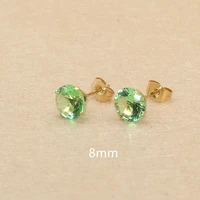 8mm 20 colors for choose aaa zircons stainless steel golden color stud earrings no fade allergy free