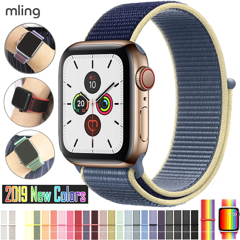 Для наручных часов Apple Watch, версии 3/2/1 38 мм 42 мм нейлон мягкий дышащий нейлон для наручных часов iWatch, сменный ремешок спортивный бесшовный series4/5 40 мм 44 мм