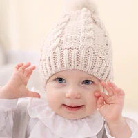 knitted baby winter pom pom hat warm fur ball beanie baby girl turban newborn toddlers crochet twist infant girls skullies cap
