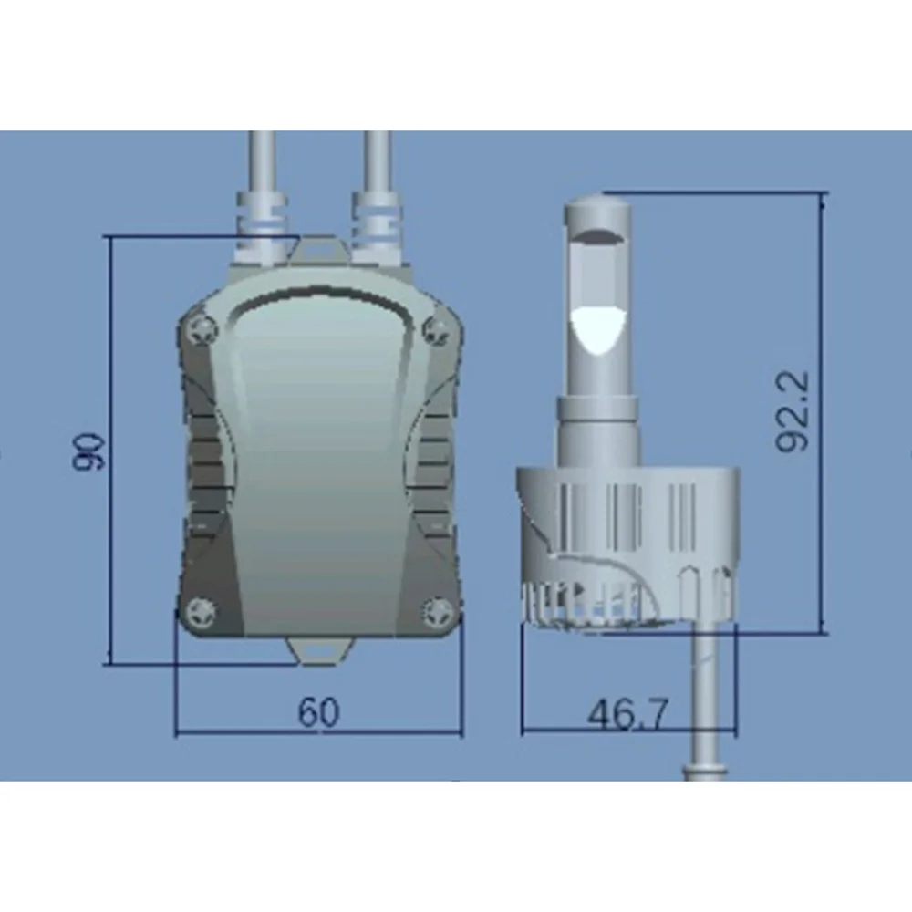 

P6 LED Chip 45W HB4 Car LED Headlamp Kit 9000LM Lamp Led Chip 6000K White Double-mouth Head Lamp