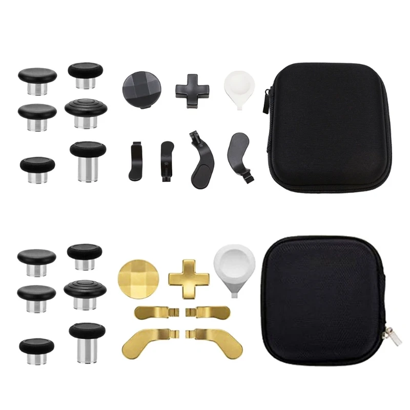 

14Pcs Metal Thumbsticks Grips Joystick Caps Paddle Dpad Trigger Lock for X box One Elite Wireless Controller Series 2