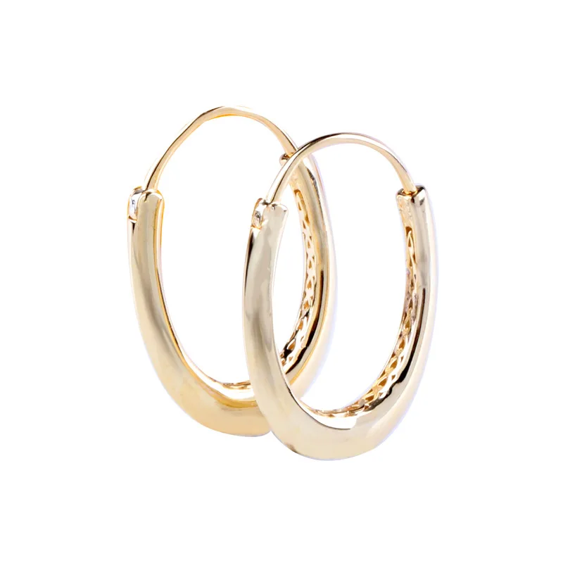 

Oversized oval pan earrings hollow in 925 sterling silver