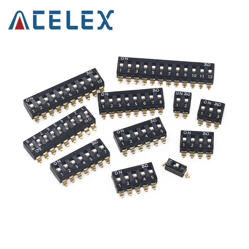 5 шт. слайд Тип SMT переключатель SMD Dip 2 54 мм Шаг ряда 4 Pin позиции 8 pin 16 Положение
