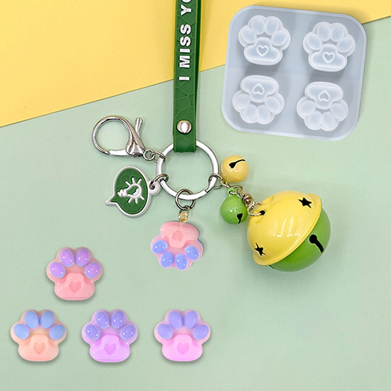 Cat Footprint Feet Creative Resin Mould Dog Tag Label Molds Handmade Diy Jewelry Making Silicone Mold For Key Chain Decoration | Украшения
