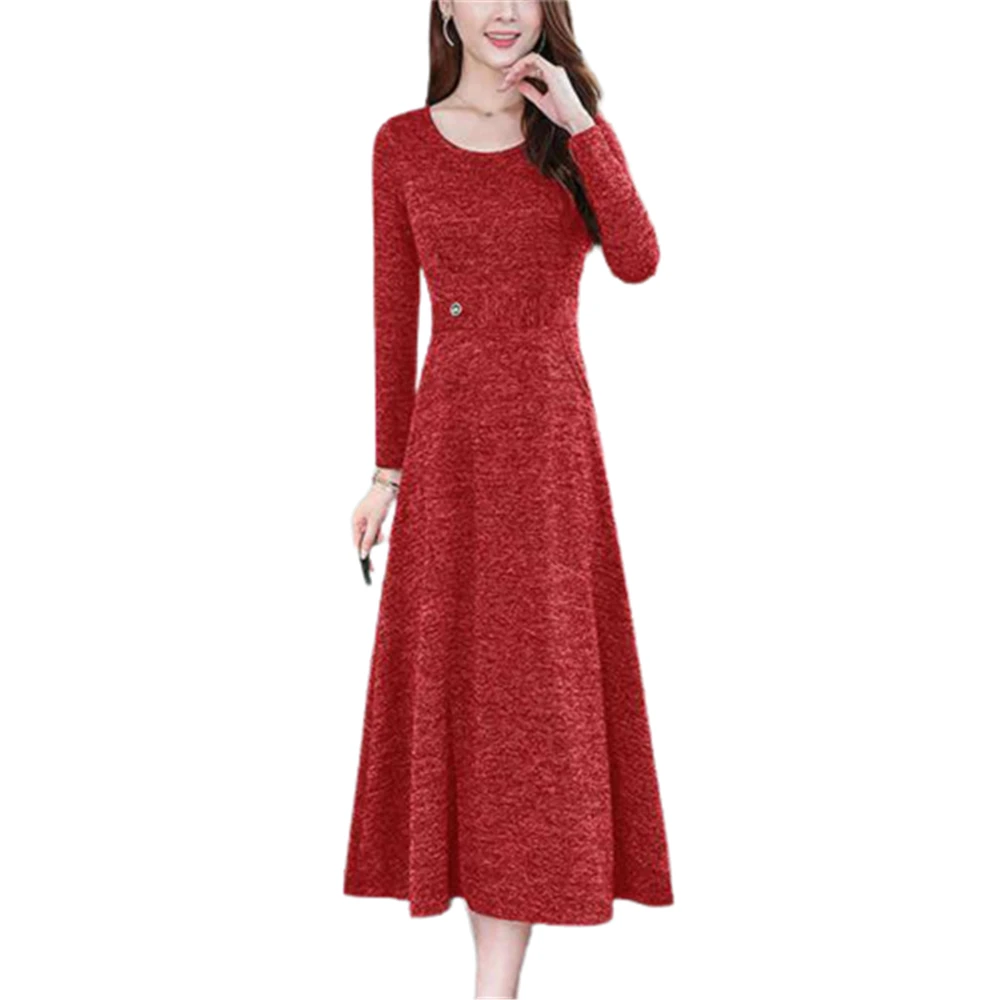 

VICABO Dresses for Women Long Sleeve Tunic Vestidos Elegant Womens Solid Color Swing Vintage Dress Woman Dress#35