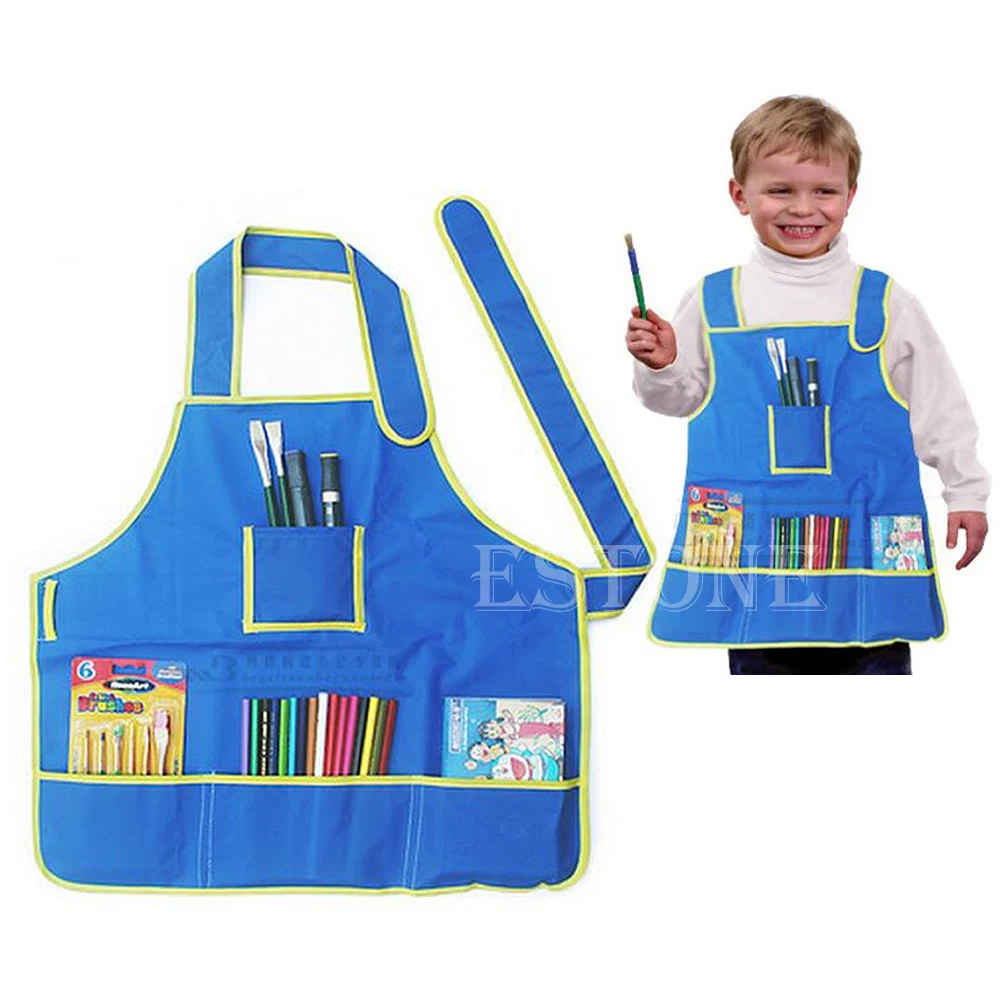 

Waterproof Children's Craft Blue Apron Smock for Painting Drawing Kids Art Class 87HB