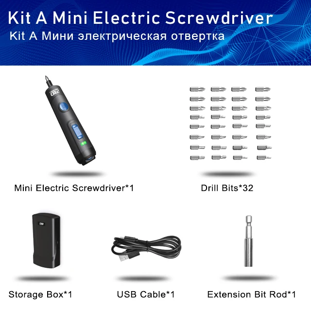 PROSTORMER 4 в Мини электрическая отвертка набор USB перезаряжаемая умная Беспроводная электрическая отвертка ручка с 32+ 1 Набор бит - Цвет: Mini Screwdriver