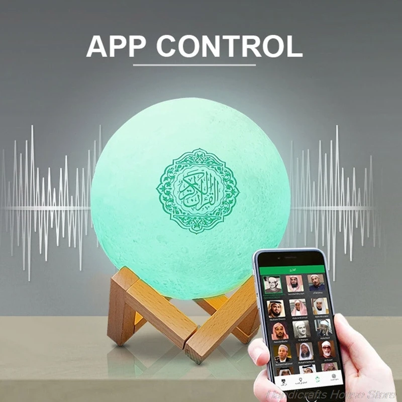 Коран Bluetooth динамик лунный лампа с поддержкой полка APP управление ночник чтение