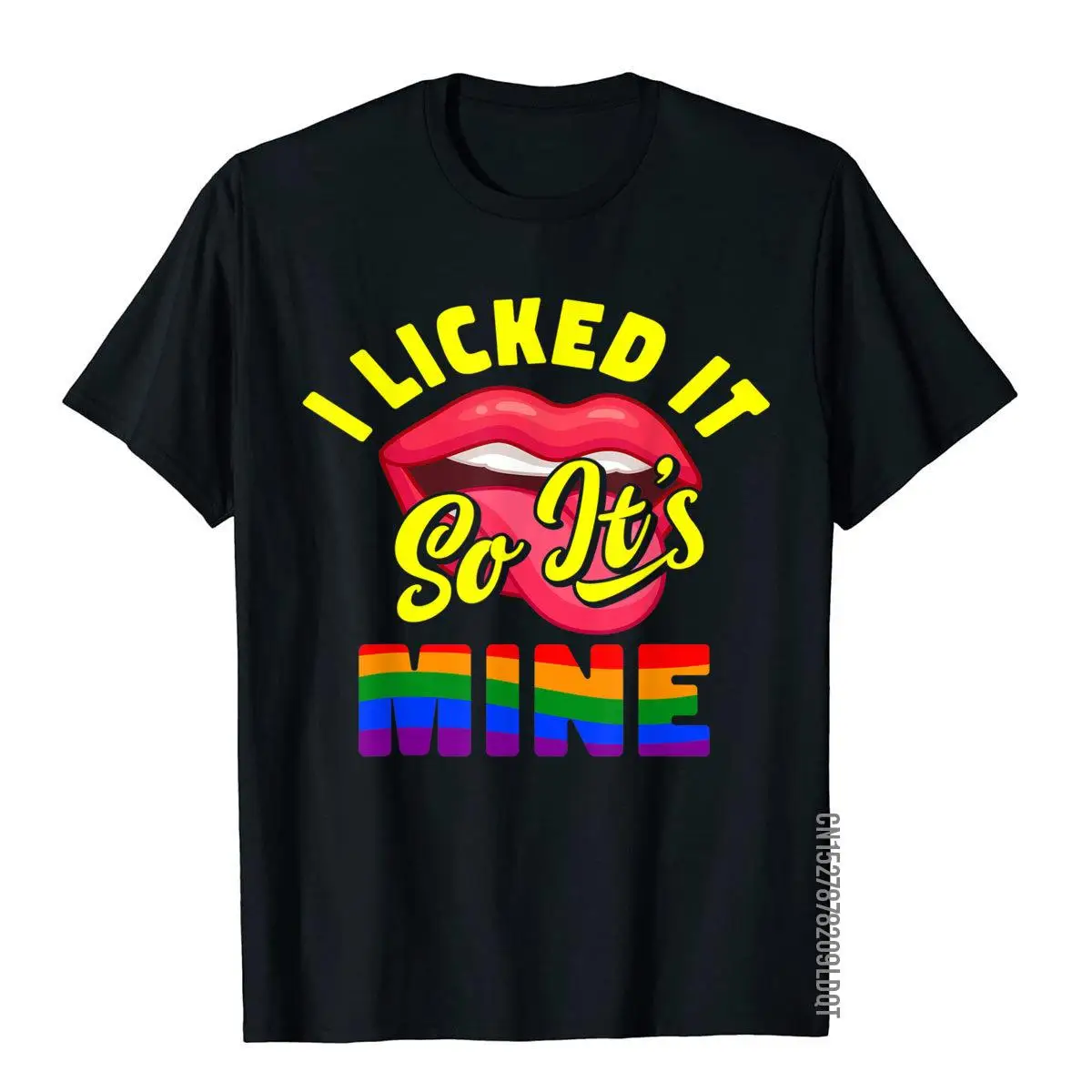 

I Licked It So It's Mine - Funny LGBT Matching Gift T-Shirt Family Mens Top T-Shirts Hip Hop Tops Tees Cotton Normal