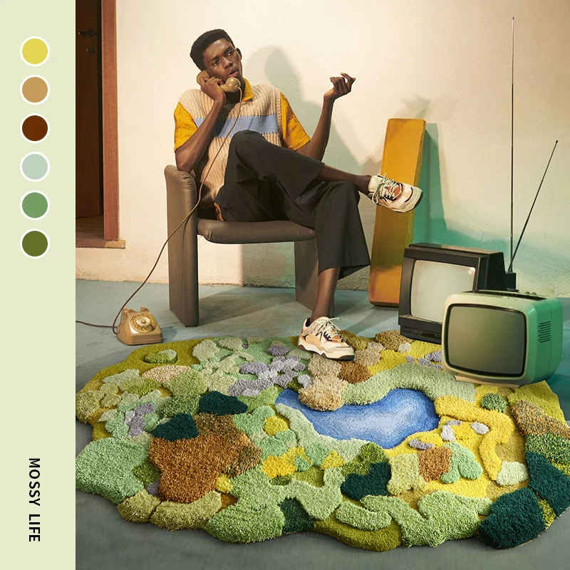 3D коврик ручной работы с маленьким лесом прикроватный ковер большого размера в