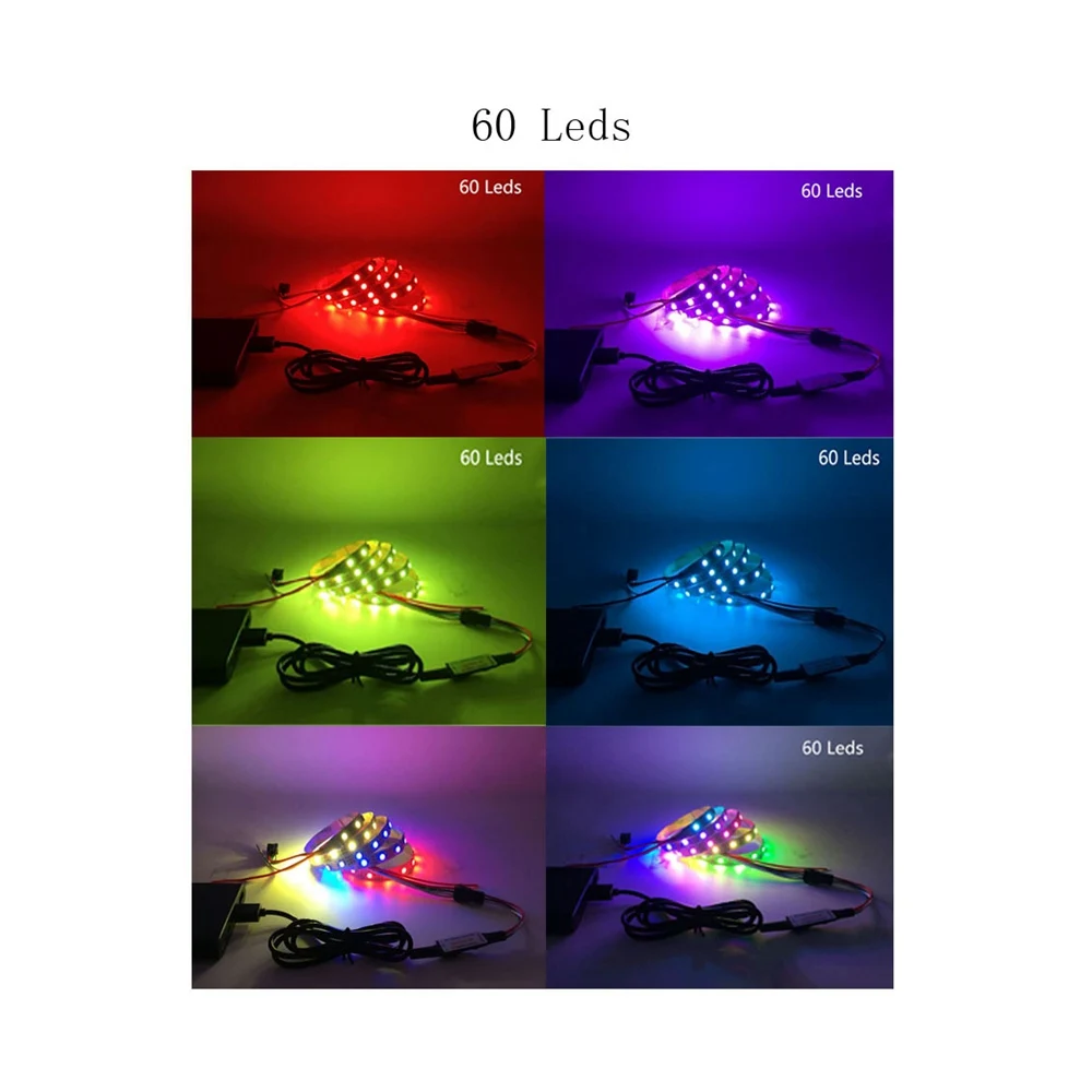 Светодиодная лента RGB WS2812B с USB Адресуемая Пиксельная пульт дистанционного