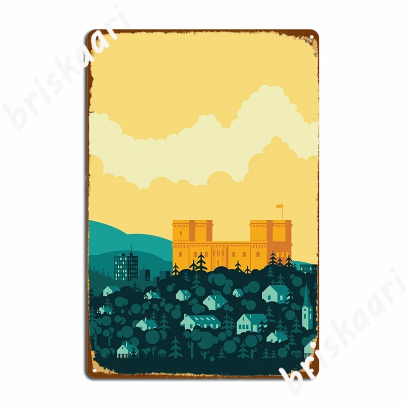 

Golden Castle Poster Metal Plaque Party Decoration Wall Decor Wall Pub Tin Sign Posters