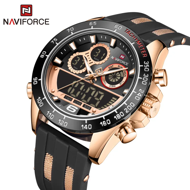 

NAVIFORCE Business Brand Luxury Whatches For men Military Sport Warterproof Man watch Dual Disply Male Clock Relogio Masculino