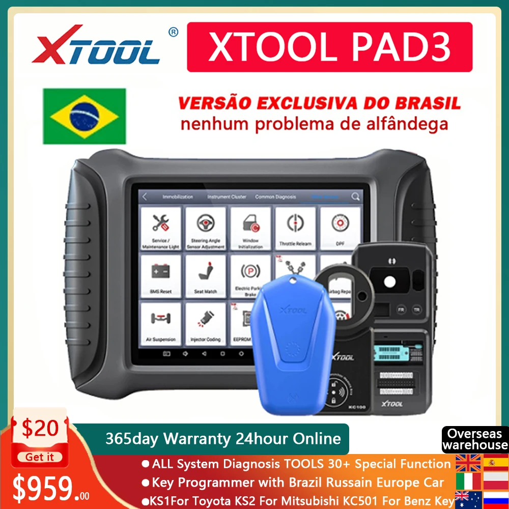 

XTOOL X100 PAD3 kc501 ks01 Key Programming Scan Tool with Bi-Directional Control X100 PAD Elite OBD2 All Systems Diagnsotics