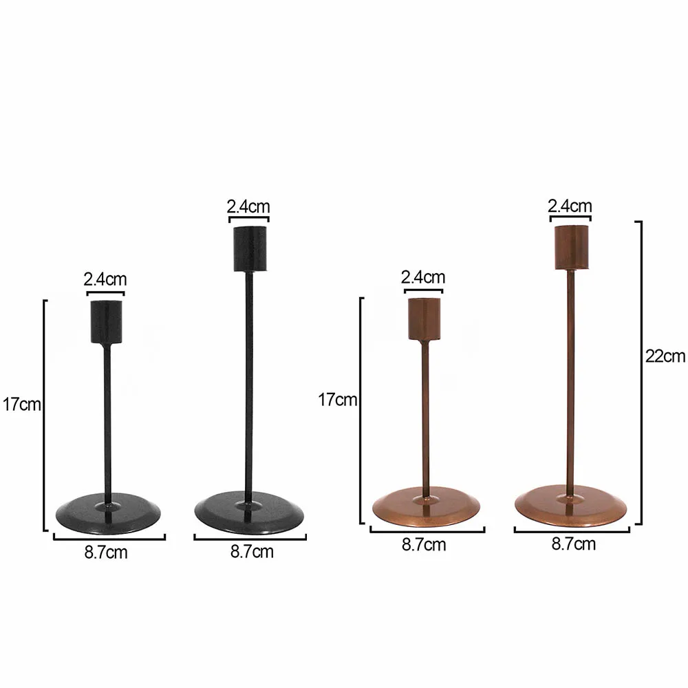Современный Железный матовый черный Золотой подсвечник Vidar свадебный