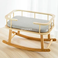 wooden cat bed durable solid wood pet bed double layer modern wood frame cute cat bed four seasons universal cat nest villa