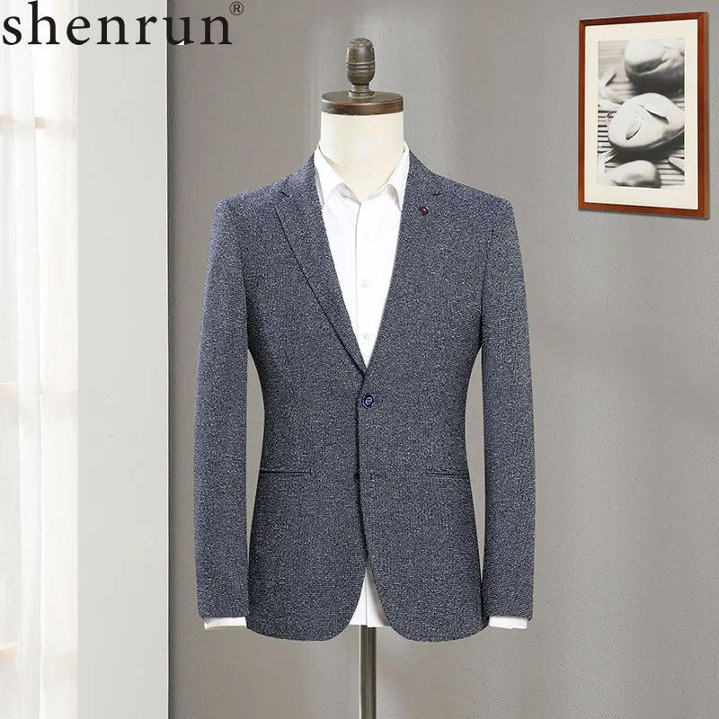 Shenrun Мужской Блейзер приталенный весна осень модные деловые вечерние для