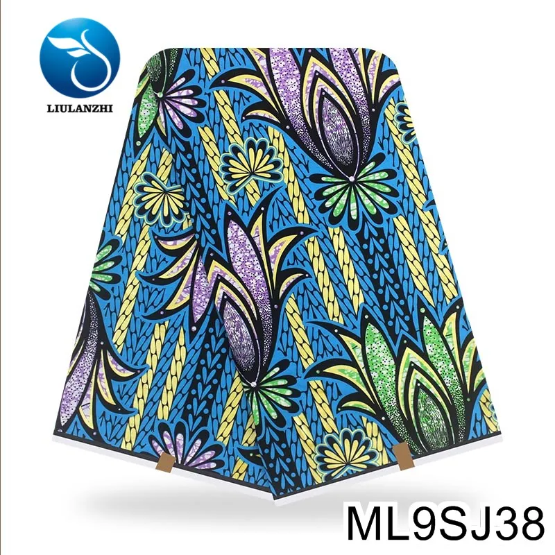 

LIULANZHI ankara fabric nigerian cotton prints wax golden printing tissu 6 yards 100% cotton wax ML9SJ01-38