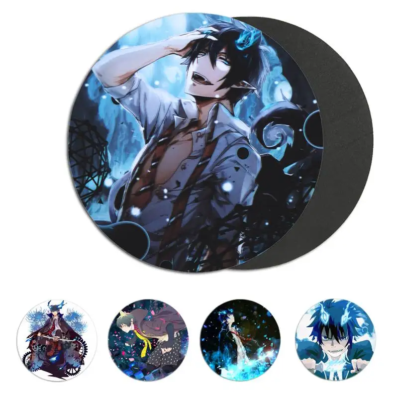

YNDFCNB Blue Exorcist Rubber PC Computer Gaming mousepad Anti-Slip Laptop PC Notebook 22x22cm Circular Mouse Mat