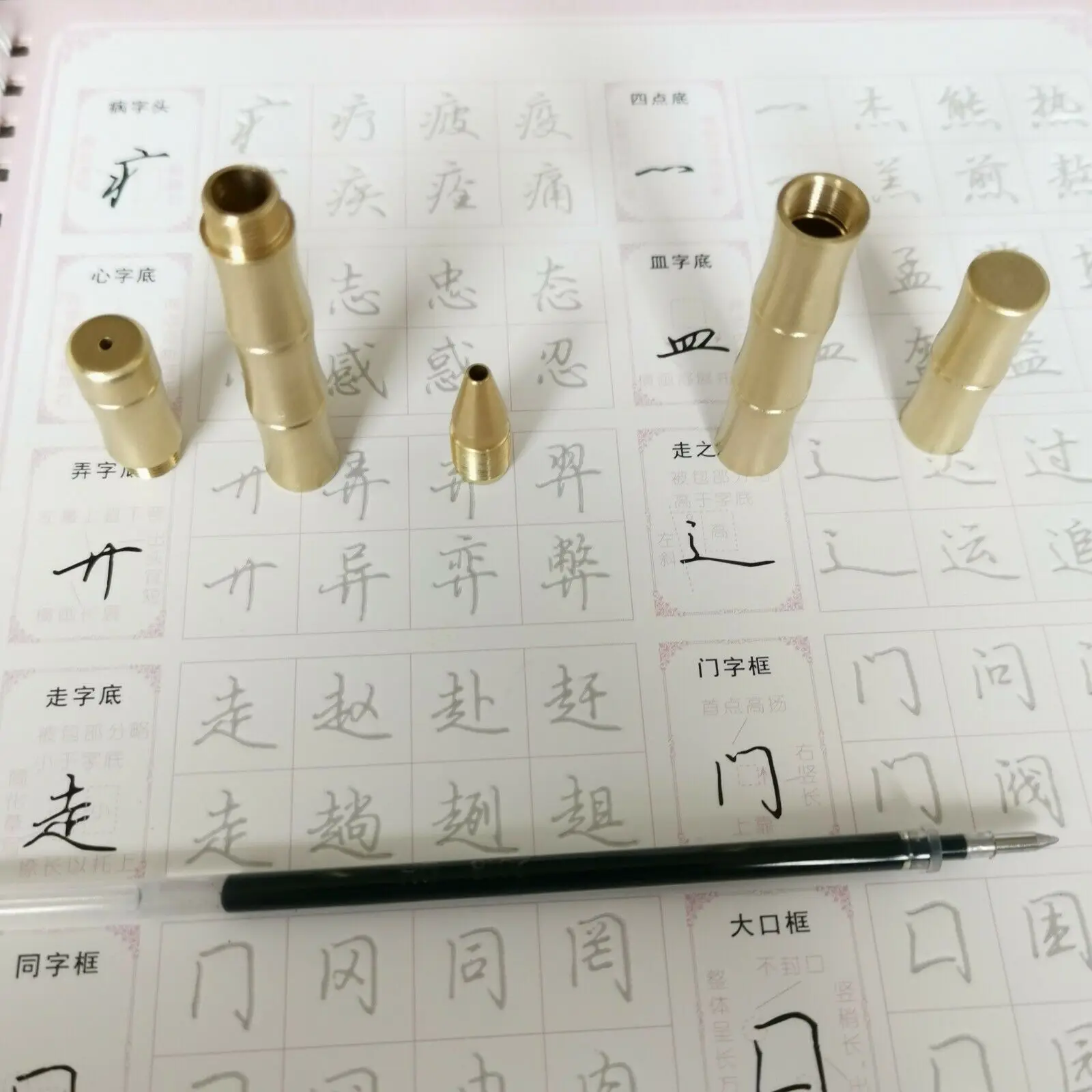

Bamboo Shape Tactical Pen Portable Self Defense Gel Pen Brass BallPoint Pen Handmade Retro Signature Pen Gel EDC Pen Gift