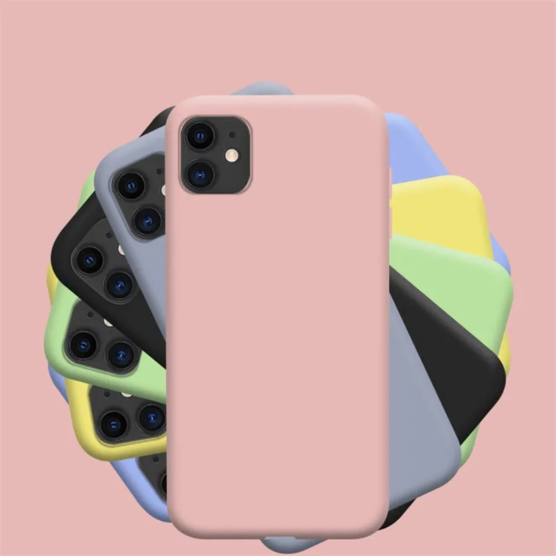 

Luxury Liquid Silicone Full Protection Case For iPhone 12 11 Pro MAX Mini XS XR X 7 8 Plus SE 2020 Original Shockproof Cover